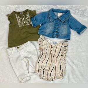 0-3 Mo Girl 4 Pc Bundle! Old Navy, Cat & Jack, Carters